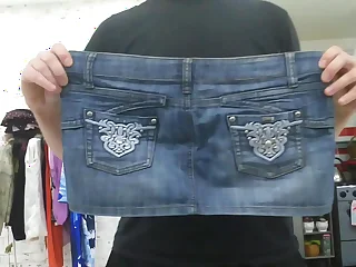 old denim mini skirt of my girl&comma; sexy skirt or fritter away it away&quest; write your information