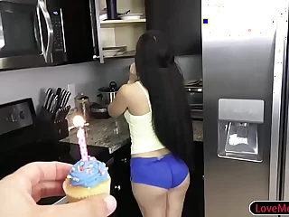 Bday main Annika Eve fucked unconnected with stepbro