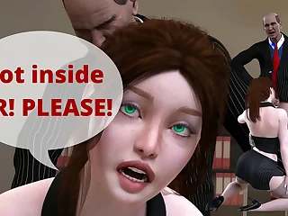 "Shut up" - "PLEASE SIR&excl; I beg you&period; Don'c cum in my pussy"