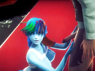 Rainbow Verve blowjob and handjob - 3D Porn